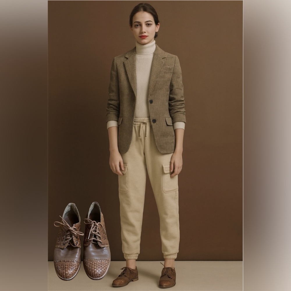 🛍️SALE🛍️ İNCİ Women’s Woven Elegant Oxfords Shoes (Brown)